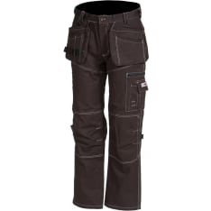 Priha 4075 black cotton trousers with hanging pockets