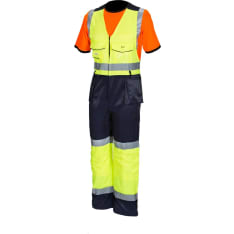 Priha 4083 Lk.2 yellow/blue attention hanging pocket overalls