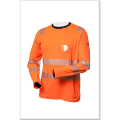 Priha Hi-Vis orange printed cotton attention shirt