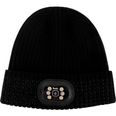 Retki 100% merino LED rechargeable black beanie