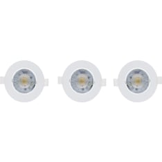 Led Energie Downlight, 3CCT / 3 Power Settings, 90x25mm, Set of 3, 3/5/7W, 3000/4000/6500K, 60°, White