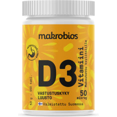 Makrobios D3-vitamiini 150 tabl. ravintolisä