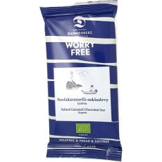 Dammenberg Moomin organic,  vegan, soy-free salted caramel chocolate bar 70g