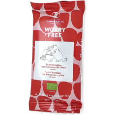 Dammenberg Moomin 56% organic oat-strawberry dark chocolate bar 70g