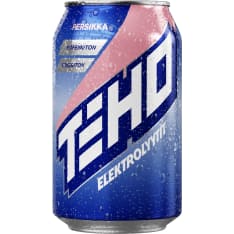 TEHO Elektrolyyttijuoma Persikka sokeriton 0,33 l