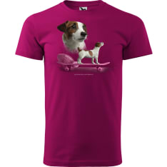 Mikebon Jackrussellinterrieri fuxia T-paita