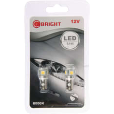 C-Bright 12V BA9s white LED bulb pair
