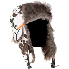 Snow Fox Thermo Plus White Camo/Oranssi käännettävä karvalakki