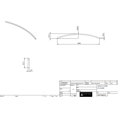 Oak Wood Curved 2800 x 45 x 90 mm shaft