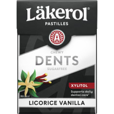 Läkerol Dents Liquorice Vanilla 85 g pastille candy box