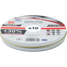 Hypex 125 x 1.0 mm steel and metal cutting disc, pack of 10