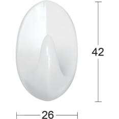 Habo 1041 3 pcs white plastic towel hook