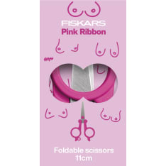 Fiskars Pink Ribbon Folding Scissors, 11 cm