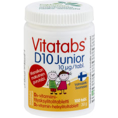 Vitatabs D 10 Junior D3-vitamiini-täysksylitolitabletti 100 tabl ravintolisä