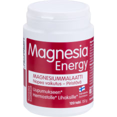 Magnesia Energy Magnesiummalaattitabletti 120 tabl ravintolisä