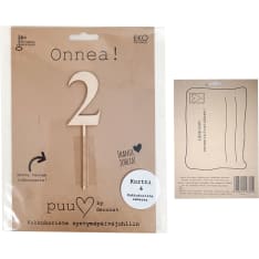 Puusydän Numero 2 kakkukoriste