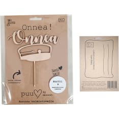 Puusydän Onnea graduation hat cake topper