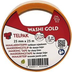 Telpak 25mm x 25m gold washiteippi