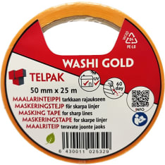 Telpak 50mm x 25m gold washiteippi