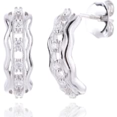 Classic Silver Wavy Ring Earrings
