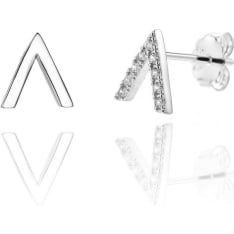 Classic Silver Just V earrings