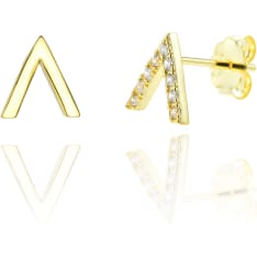Classic Silver Just V earrings