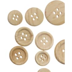 Wooden button 12-22mm, 20st/bag