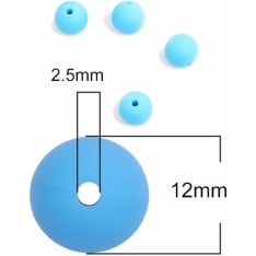 Farnia Silicone bead 12mm, 10st/bag