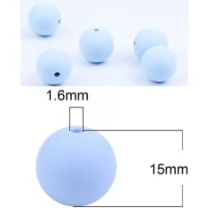 Farnia silicone bead 15mm, 10st/bag