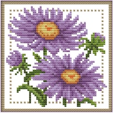 Farnia Liloja kukka 21x21cm ristipistopakkaus
