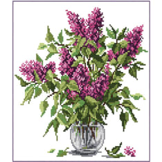 Farnia Kukkia vaasissa 29x29cm ristipistopakkaus