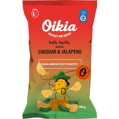 Oikia Hotti Hertta Cheddar and Jalapeño 100g potato crisps