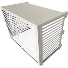 Kiilax white balcony model RAL90 air heat pump protective case