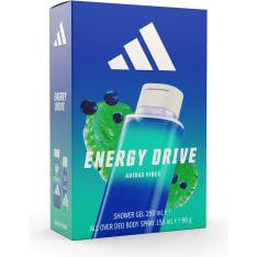Adidas Vibes Energy Drive suihkugeeli 250ml + deobodyspray 150ml lahjapakkaus