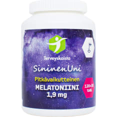 Terveyskaista SininenUni Melatoniini 1,9 mg Pitkävaikutteinen 150 tabl. Dietary Supplement