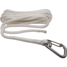 Arctic Rope 10mm/6m AISI 316 PES valkoinen kiinnitysköysi karbiinihaalla
