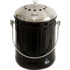BioProffa Black 5L Steel Biowaste Bin with Activated Carbon filter
