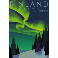 Come to Finland Northern Lights 50x70cm juliste