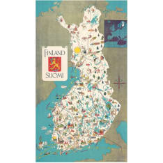 Come to Finland Map postcard