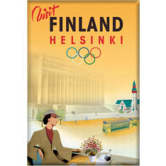 Come to Finland Champagne Lady magnet