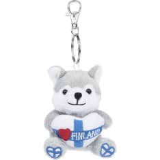 Happy Orange Heart Husky XS Soft Keychain