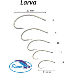 Eumer 50 pcs larva sinking fly hook