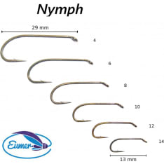 Eumer 50 pcs nymph fly hook
