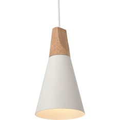 Pendant lamp FocusLight Elma 14cm white/wood
