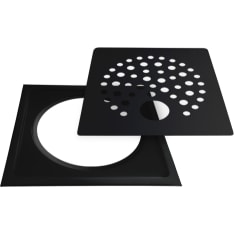 PP-Product Square ball for tube matt black mounting frame and floor drain cover