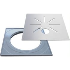 PP-Tuote Sunrise standard installation frame and RST floor drain cover with pipe hole
