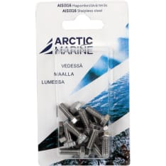 Arctic Marine DIN933 AISI 316 M6X16 15 kpl kuusioruuvi
