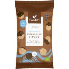 Foodin Luomu Sokeroimaton 50g Raw Chocolate Hazelnut