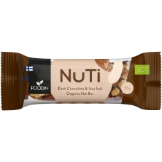 Foodin NUTI Dark Chocolate & Sea Salt Luomu 35g pähkinäpatukka