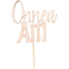 Wooden cake topper, mini Onnea Äiti